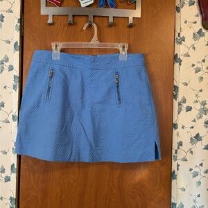 Lilly Pulitzer Blue Textured Skirt with Zipper Pockets